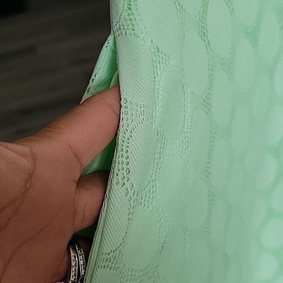 NWOT! NEW YORK & CO Vintage Retro Preppy Dress Lace Over Mint Green Midi 
SZ  10 - Picture 9 of 17